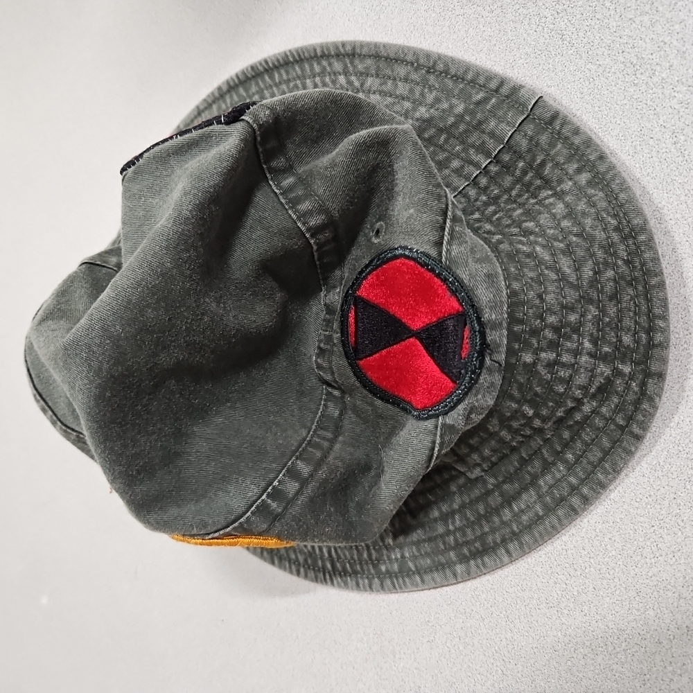 Vtg Bucket hat with patches added to it. Mens XL Cap from Cabela's.  (A-44)